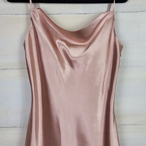 BIRDY GRAY nude gold satin dress. Size M - Picture 3 of 7